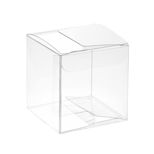 Boîtes PVC Transparent 5x5x5cm,Sachets à Dragées,pour Bonbonnière,Bougies et cadeaux de fête