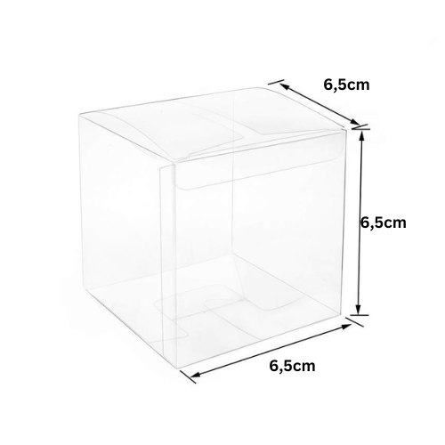 Boîtes PVC Transparent 6,5x6,5x6,5 cm,Sachets à Dragées,pour Bonbonnière,Bougies et cadeaux de fête