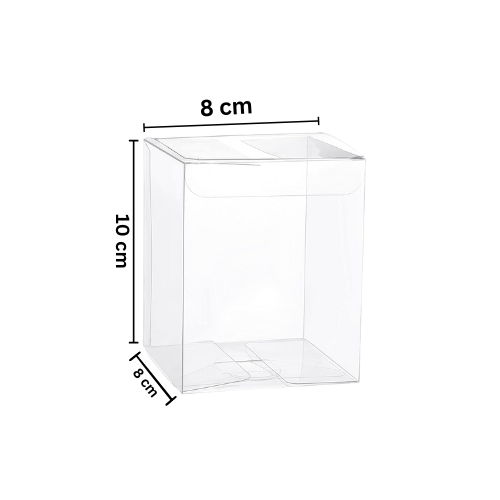 Boîtes PVC Transparent 8x8x10cm,Sachets à Dragées,pour Bonbonnière,Bougies et cadeaux de fête