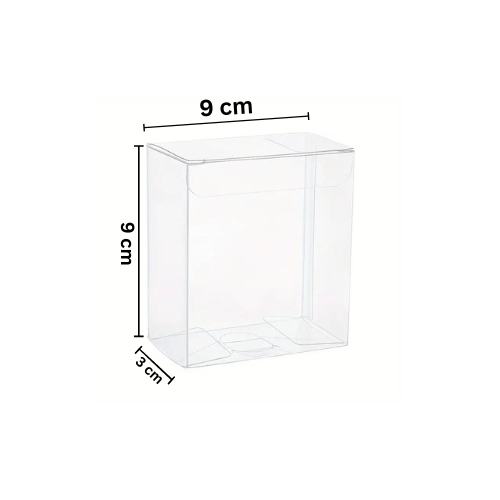 Boîtes PVC Transparent 9x9x3cm,Sachets à Dragées,pour Bonbonnière,Bougies et cadeaux de fête